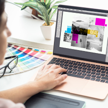 Graphic designer working on a project