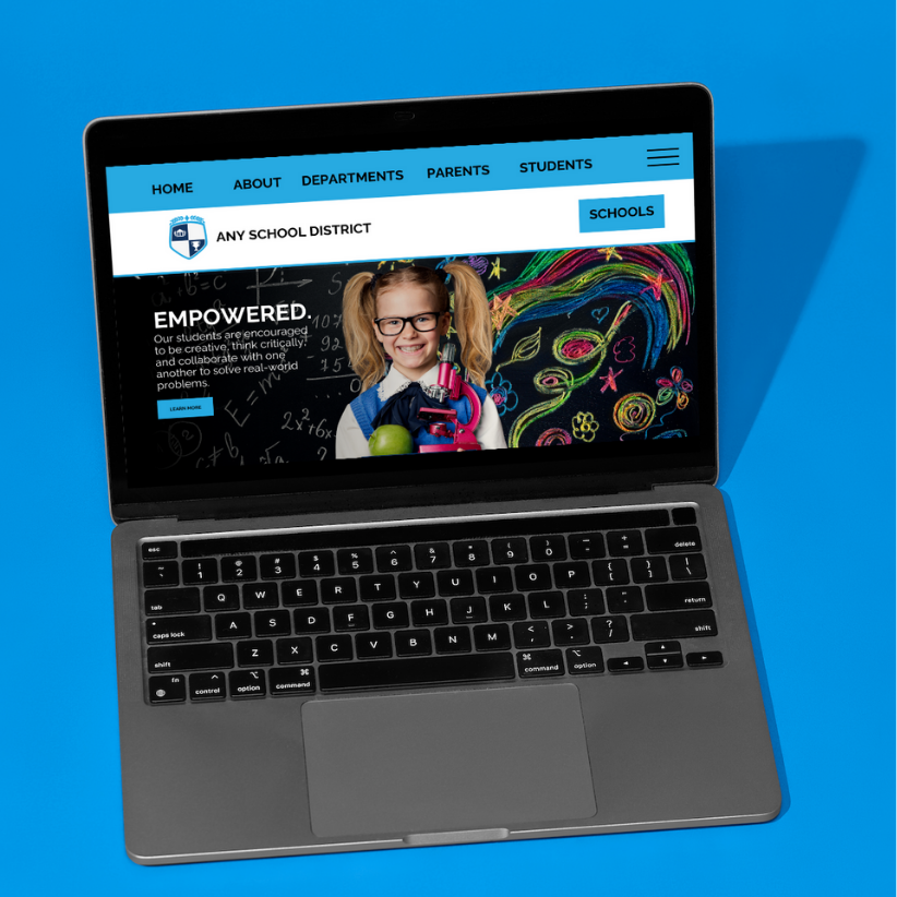 Mockup of a school website