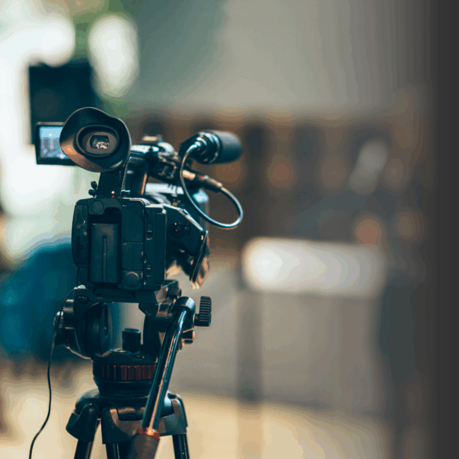 News camera in press conference