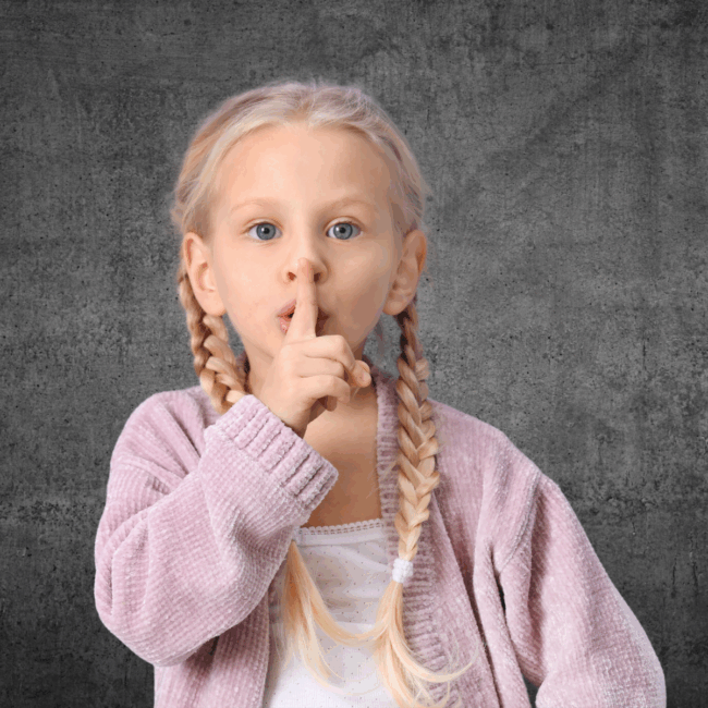 Girl shushing