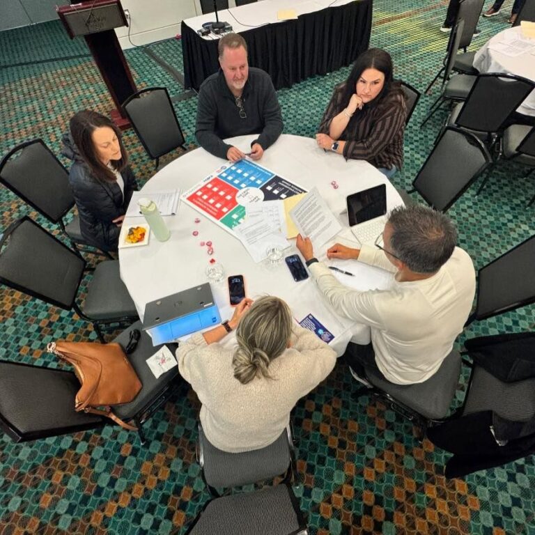 Participants play The Crisis Zone game.